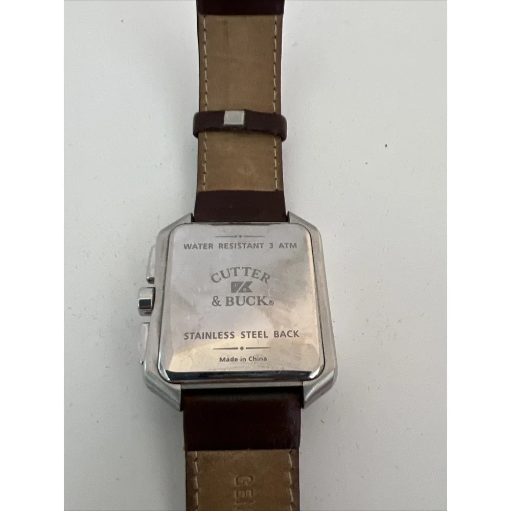 Cutter & Buck Chronograph Wristwatch Stainless Steel Back Leather Not Tested - Picture 3 of 16